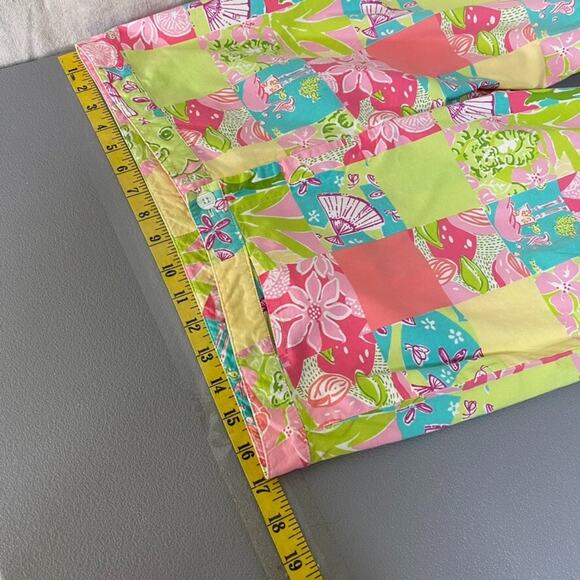 Vintage Lilly Pulitzer Tropical Patchwork Capri Pants Size 10 Flamingo Travel - Picture 10 of 13